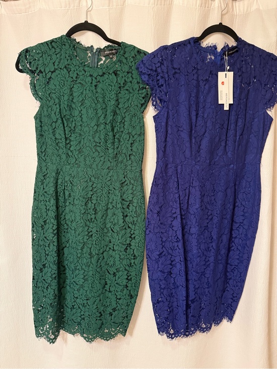 Merokeety Dresses & Skirts - Green Floral Lace Midi Dress with Cap Sleeves - Elegant Occasion Wear